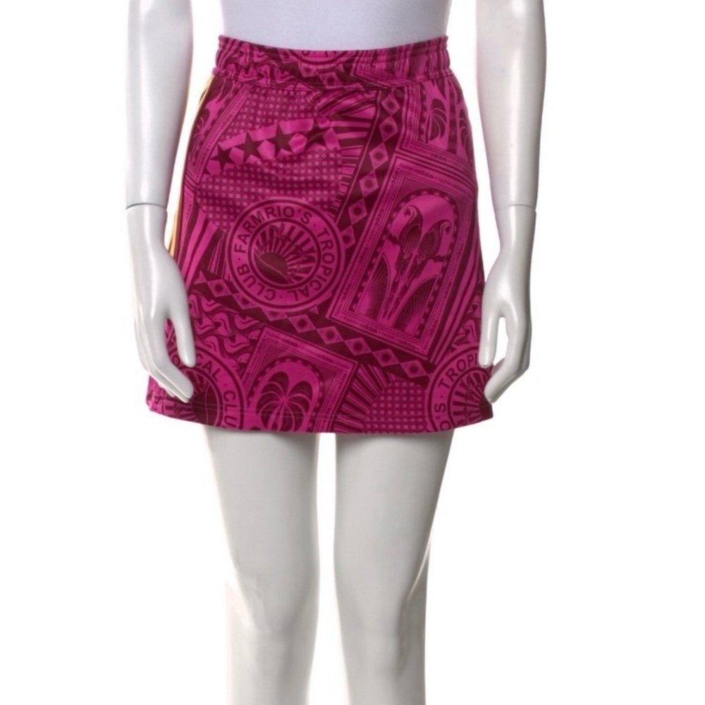Adidas X Farm Rio Magenta Tropical Club Mini Skirt size Small new with tags